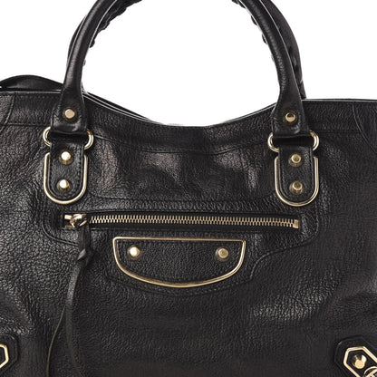 Balenciaga Chevre Gold Metallic Edge Hardware City Black 10 of 10