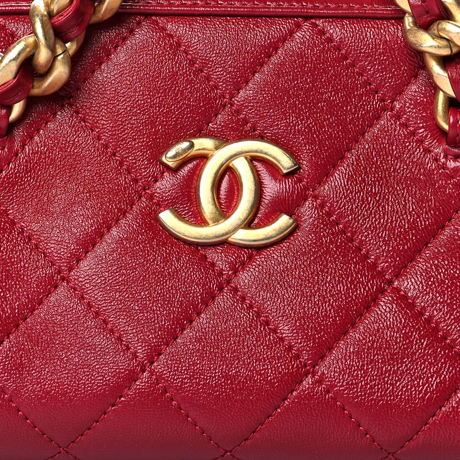 Chanel Shiny Lambskin Quilted Small Fashion Therapy Bowling Bag Dark Pink 8 of 12