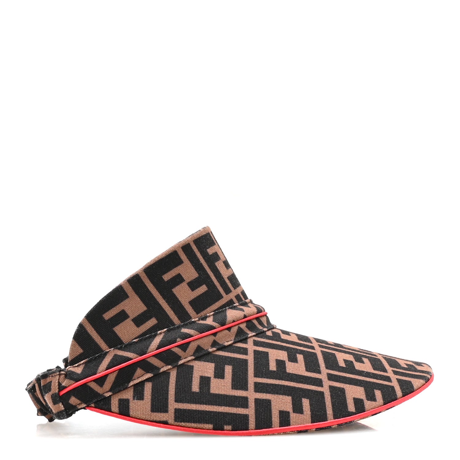 Fendi Nylon FF Logo Visor Tobacco Rosso 5 of 8