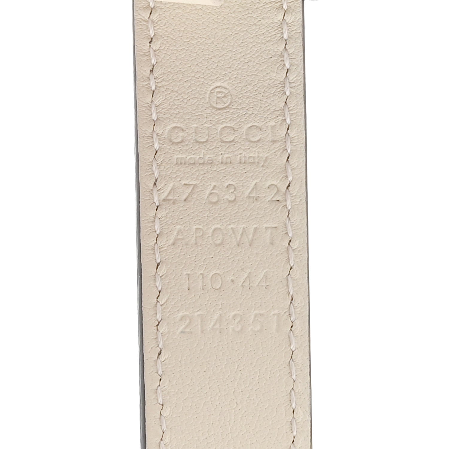 Gucci Calfskin Pearl Double G 20mm Belt 110 44 Ivory 3 of 5