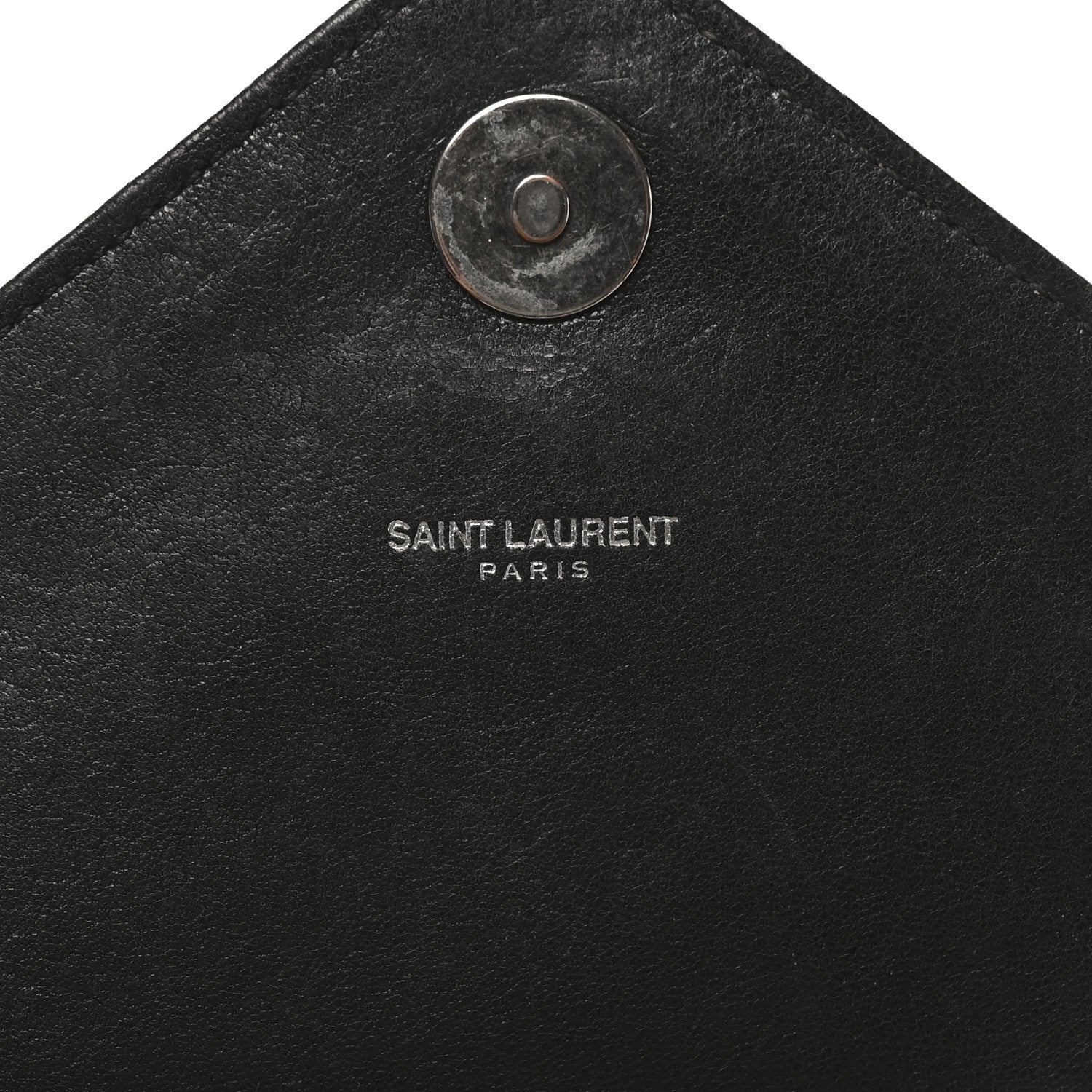 Saint Laurent Sheepskin Matelasse Chevron Monogram Medium College Bag Black 7 of 11
