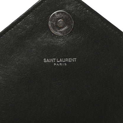 Saint Laurent Sheepskin Matelasse Chevron Monogram Medium College Bag Black 7 of 11