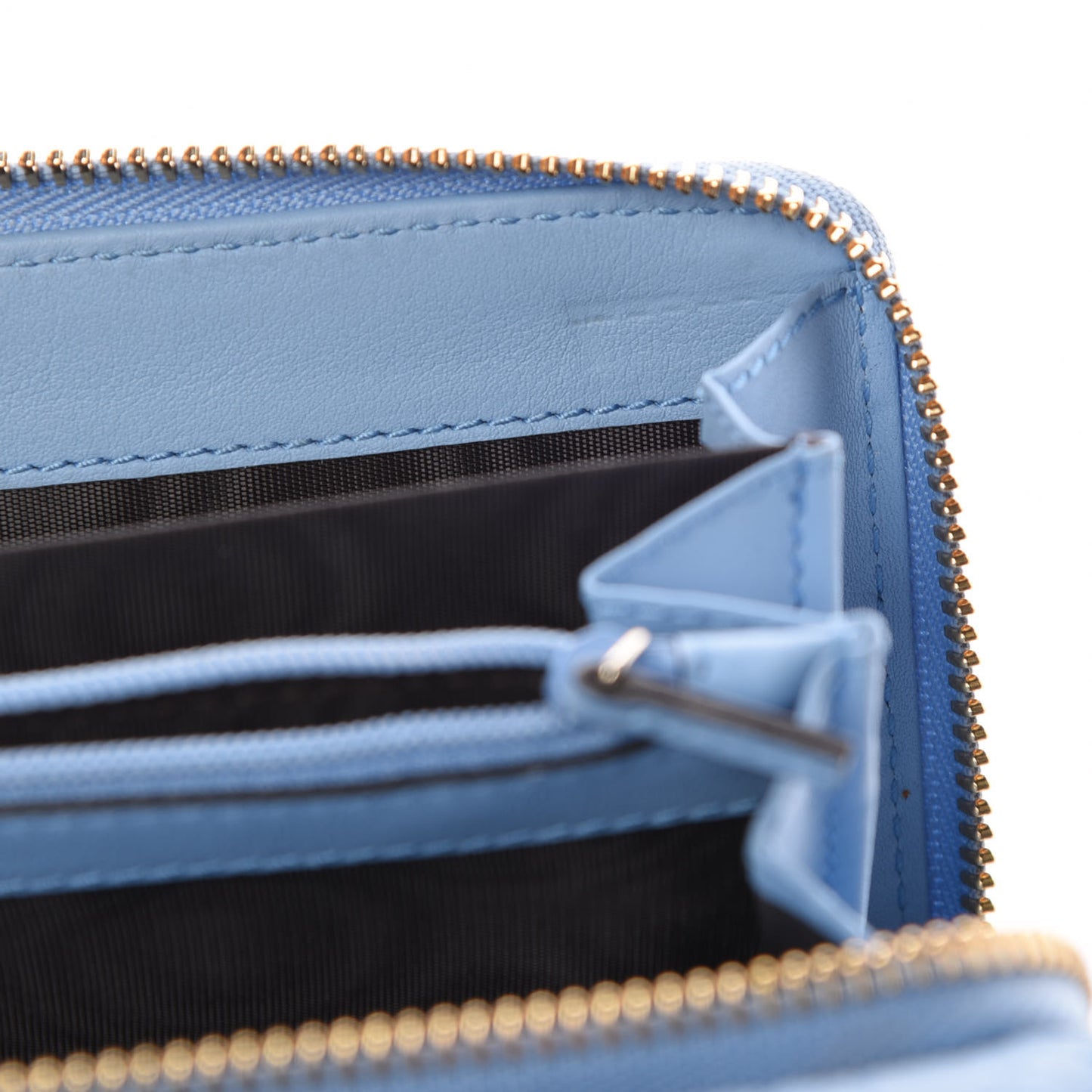 Soft Microguccissima Continental Zip Wallet Mineral Blue
