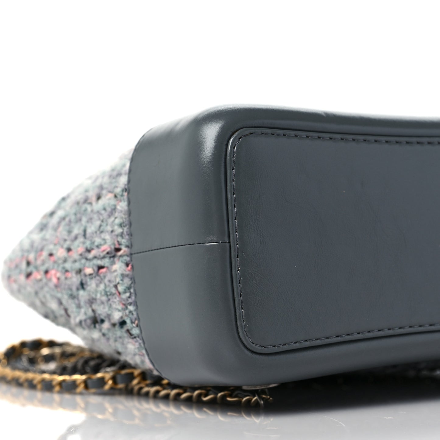 Tweed Calfskin Quilted Gabrielle Backpack Grey
