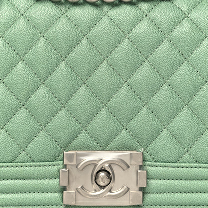 Chanel Caviar Quilted Medium Boy Flap Light Green 8 of 10