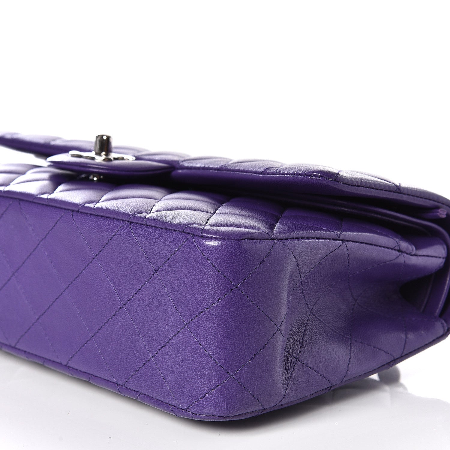 Chanel Lambskin Quilted Medium Double Flap Purple 7 of 13