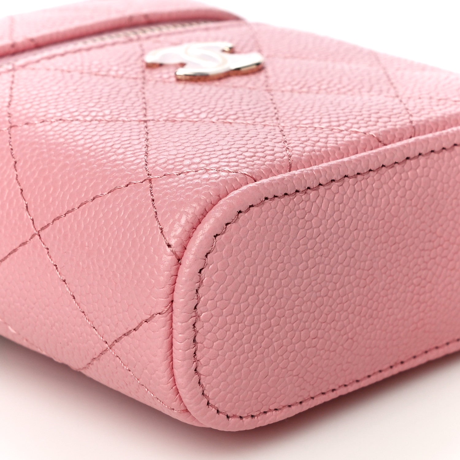 Chanel Caviar Quilted Small Handle With Care Vanity Case With Chain Pink 8 of 10