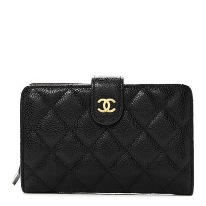 Chanel Caviar Quilted Zipped Pocket Wallet Black 1 of 10