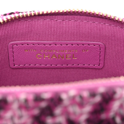 Chanel Tweed Quilted Mini Clutch With Chain Purple 8 of 12