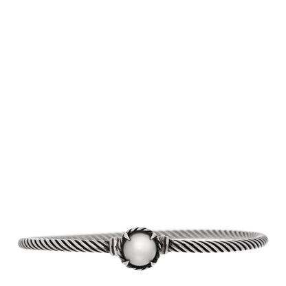 David Yurman Sterling Silver Pearl 3mm Chatelaine Bracelet 1 of 3