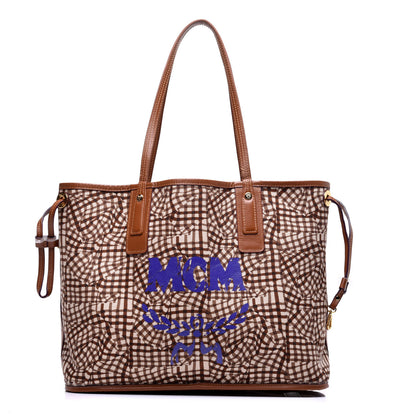 MCM Visetos Medium Liz Reversible Shopper Tote Cognac 4 of 16