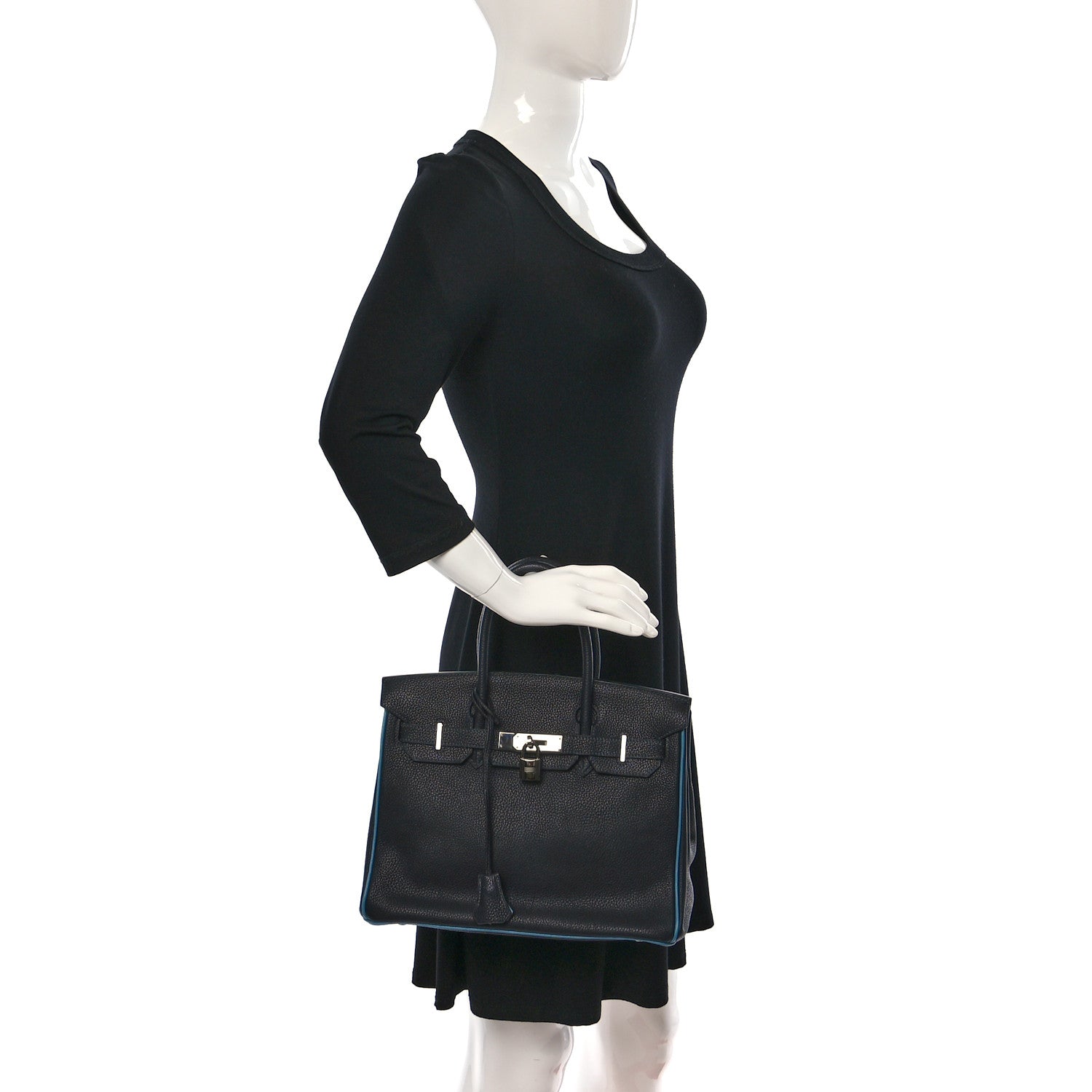 Hermes Togo Bi-Color Birkin 30 Bleu Indigo Blue Jean 2 of 14