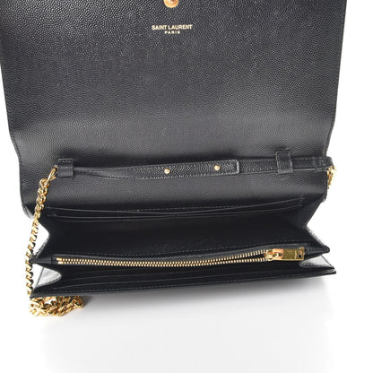 Saint Laurent Grain De Poudre Star Studded Monogram Wallet on Chain Black 5 of 9