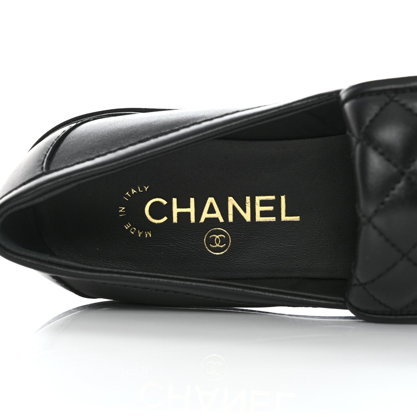 Lambskin Quilted CC Turnlock Loafers 39.5 Black
