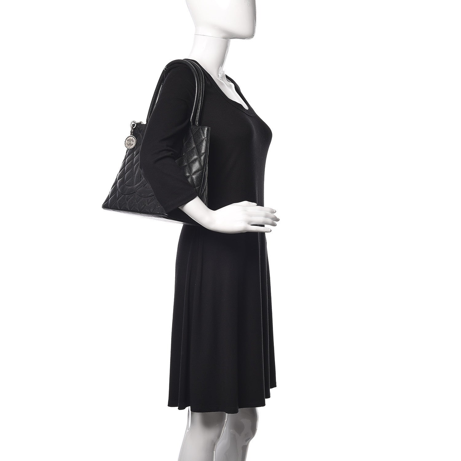 Chanel Caviar Quilted Medallion Tote Black 2 of 16
