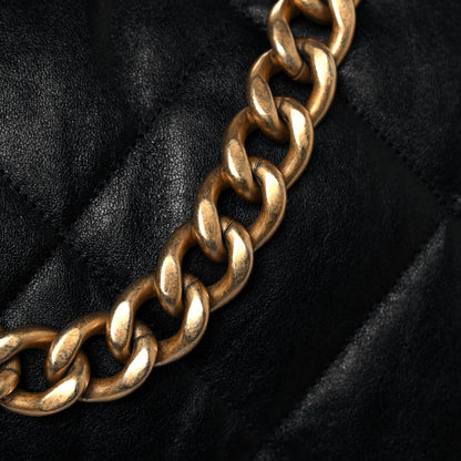 Chanel Shiny Goatskin Quilted Maxi Chanel 19 Flap Black 12 of 14