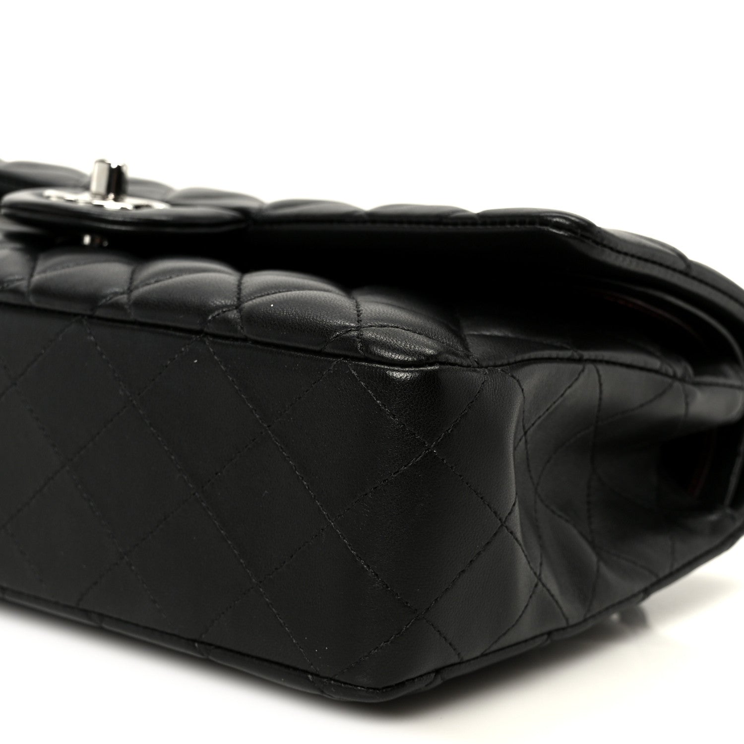 Chanel Lambskin Quilted Medium Double Flap Black 11 of 12