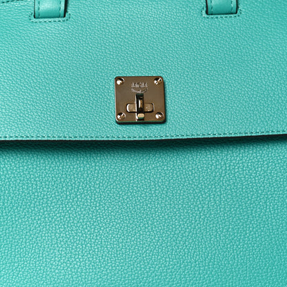 MCM Grained Calfskin Medium Milla Convertible Backpack Oasis Green 6 of 8