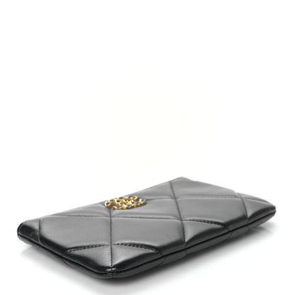 Chanel Lambskin Quilted Small Chanel 19 Pouch Black 4 of 10