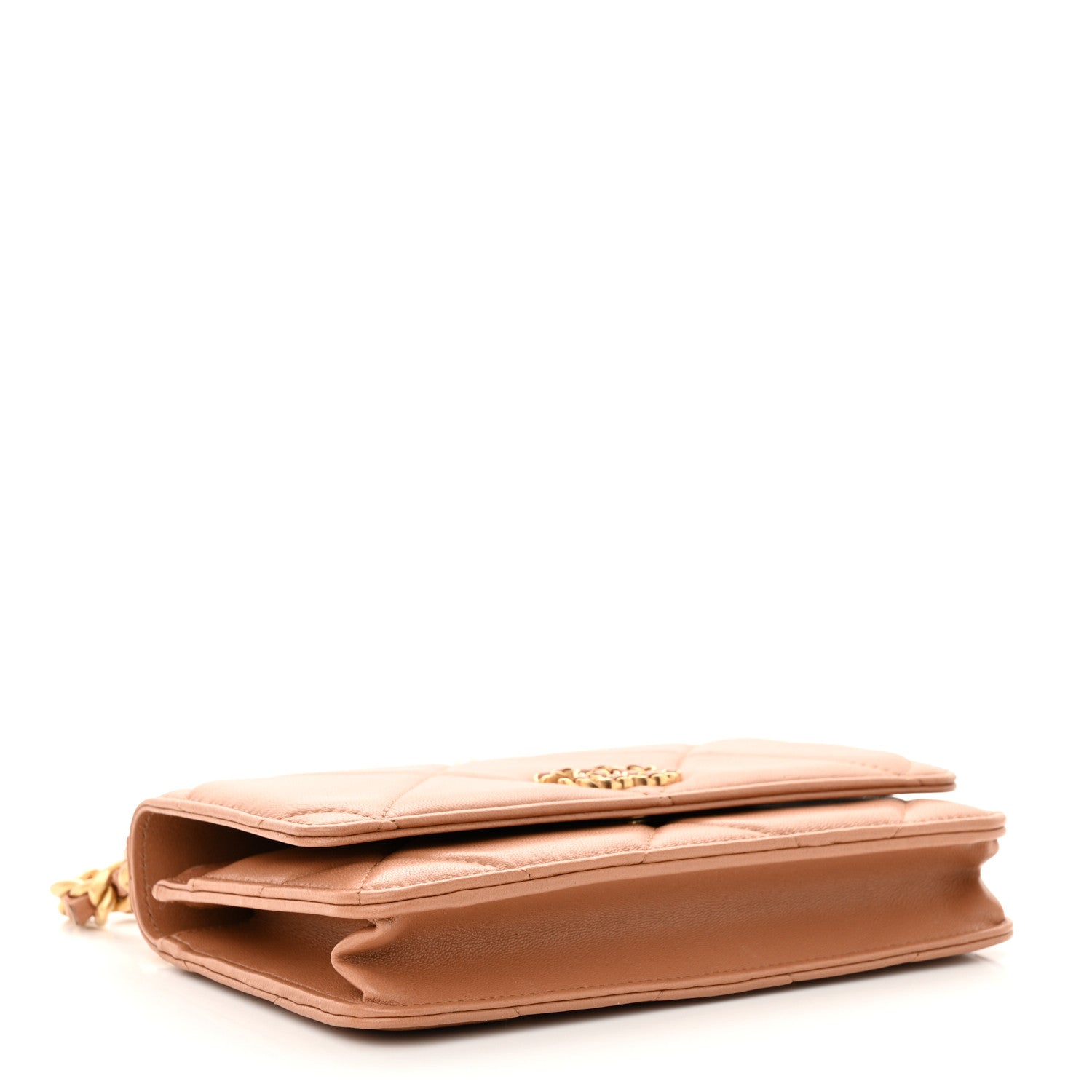 Chanel Lambskin Quilted Chanel 19 Wallet On Chain WOC Brown 4 of 12