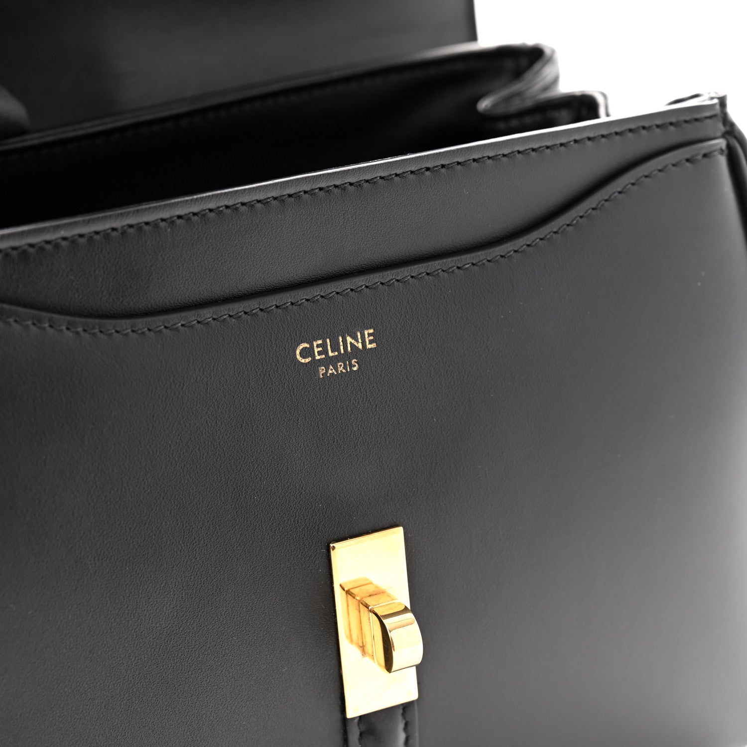 Celine Satinated Calfskin Small 16 Top Handle Bag Black 6 of 10