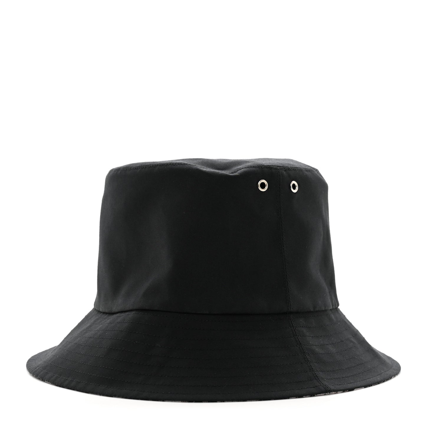 Polyester Cotton Oblique Reversible Teddy-D Brim Bucket Hat 56 Black