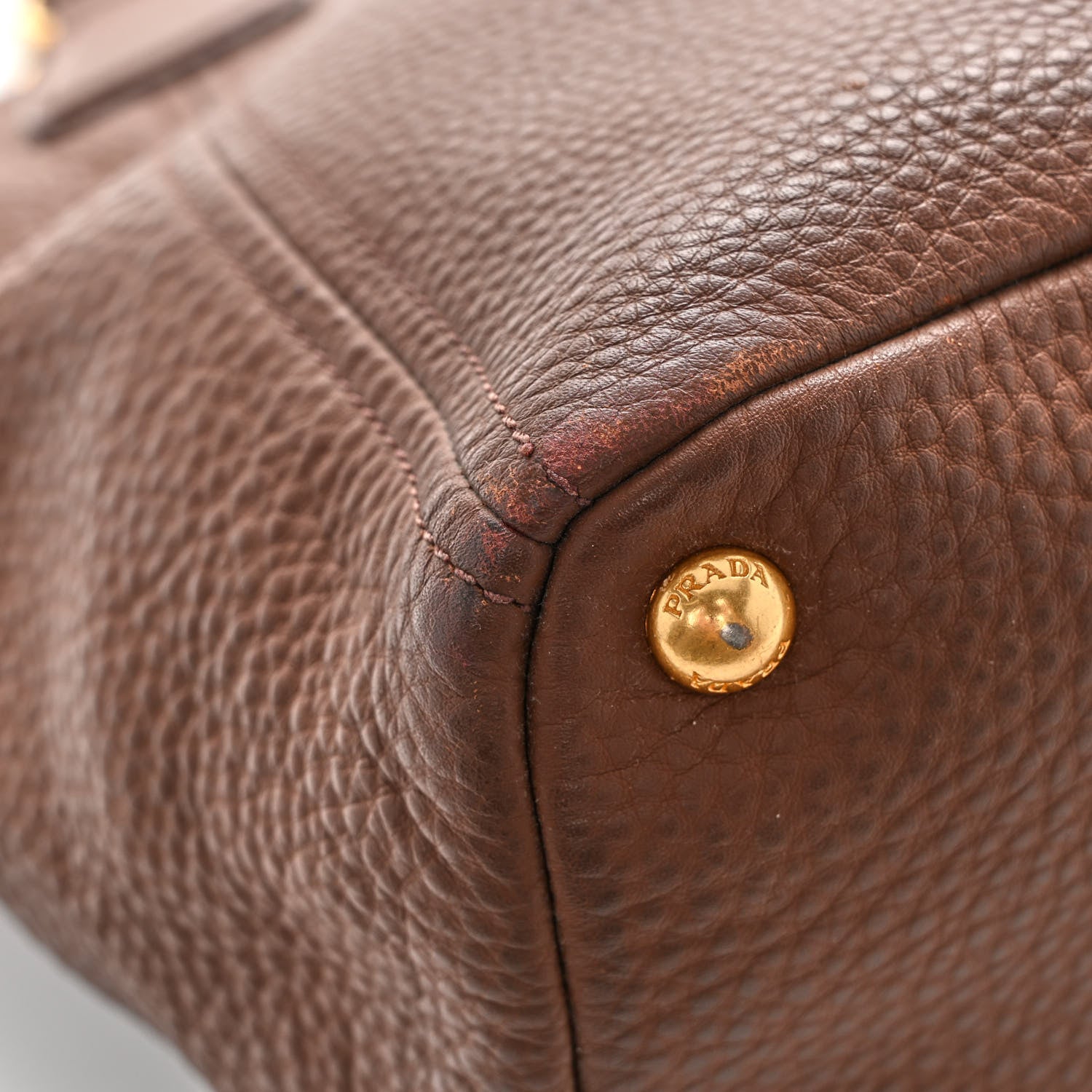 Prada Vitello Daino Side Pocket Tote Palissandro 13 of 13