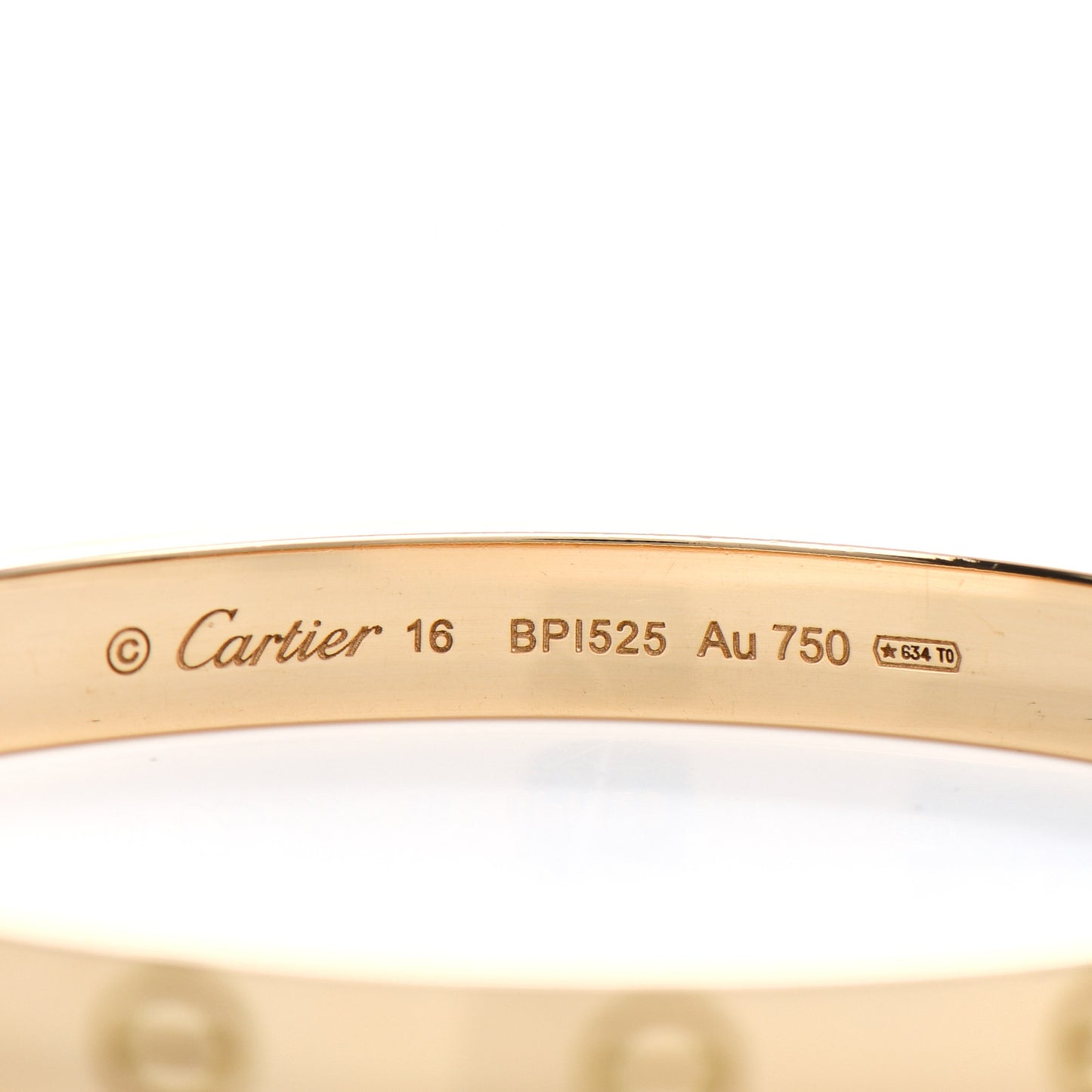 18K Yellow Gold LOVE Bracelet 16