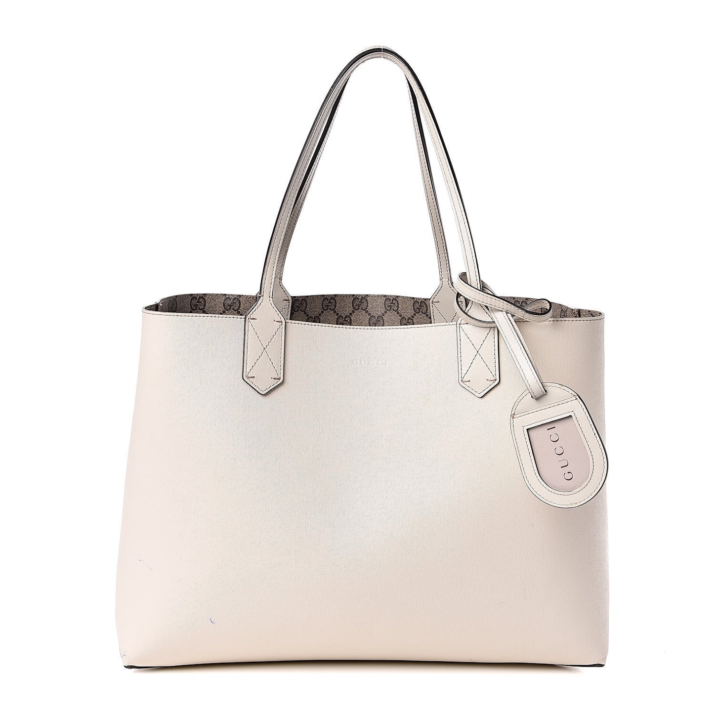 GG Supreme Monogram Medium Reversible Tote Beige White