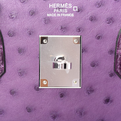 Hermes Ostrich Shiny Alligator Birkin Touch 30 Violine 23 of 34
