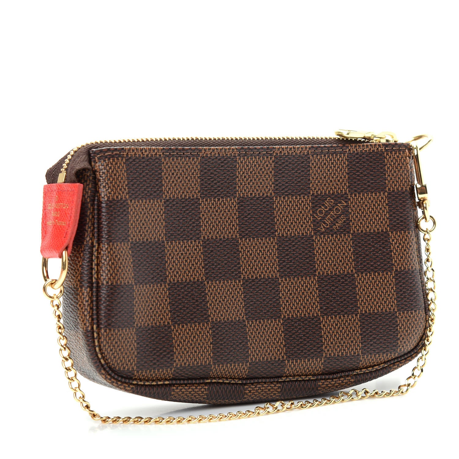 Louis Vuitton Damier Ebene 2019 Christmas Animation Mini Pochette Accessories Red 3 of 10