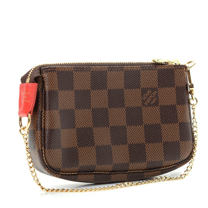 Louis Vuitton Damier Ebene 2019 Christmas Animation Mini Pochette Accessories Red 3 of 10