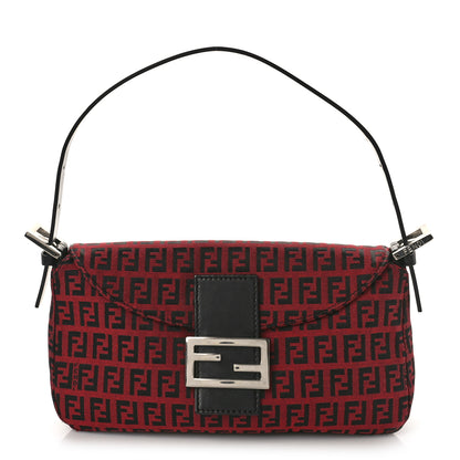 Fendi Zucchino Baguette Red Black 1 of 9