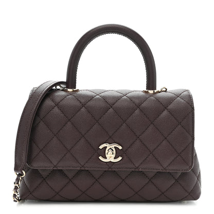 Chanel Caviar Quilted Mini Coco Handle Flap Burgundy 1 of 10