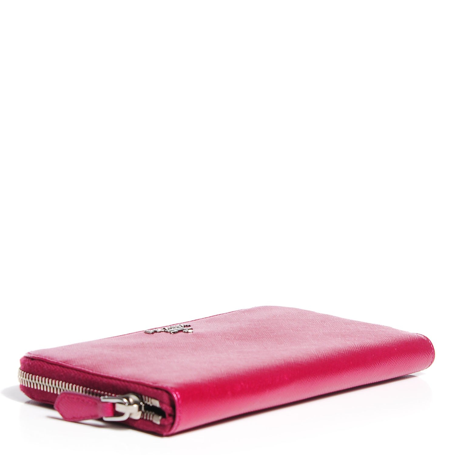 Prada Metallic Saffiano Metal Zip Around Wallet Ametista 4 of 10