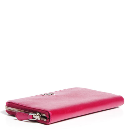 Prada Metallic Saffiano Metal Zip Around Wallet Ametista 4 of 10