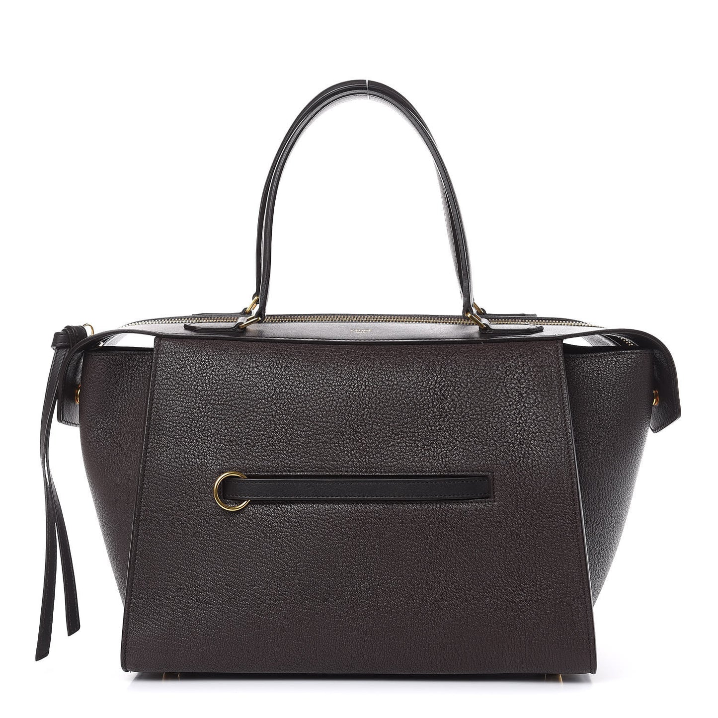 Goatskin Smooth Calfskin Small Ring Bag Dark Taupe