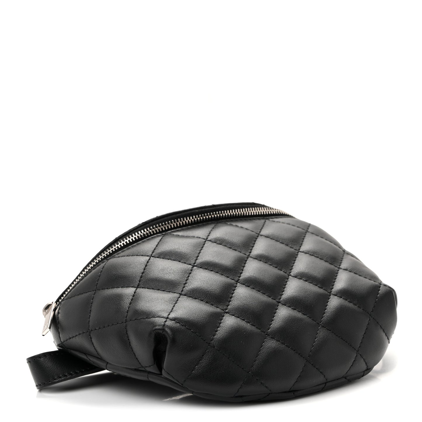 Calfskin Quilted Uniform Waist Belt Bag Black