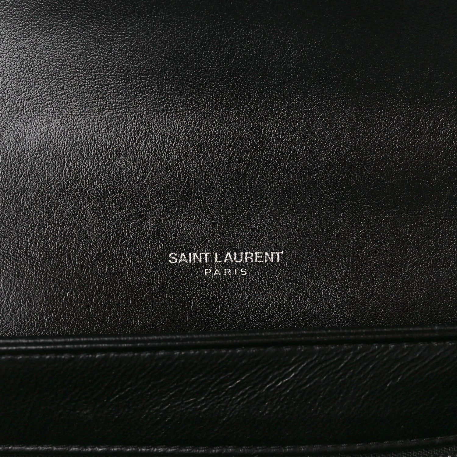 Saint Laurent Calfskin Crocodile Embossed Medium Babylone Black 7 of 12