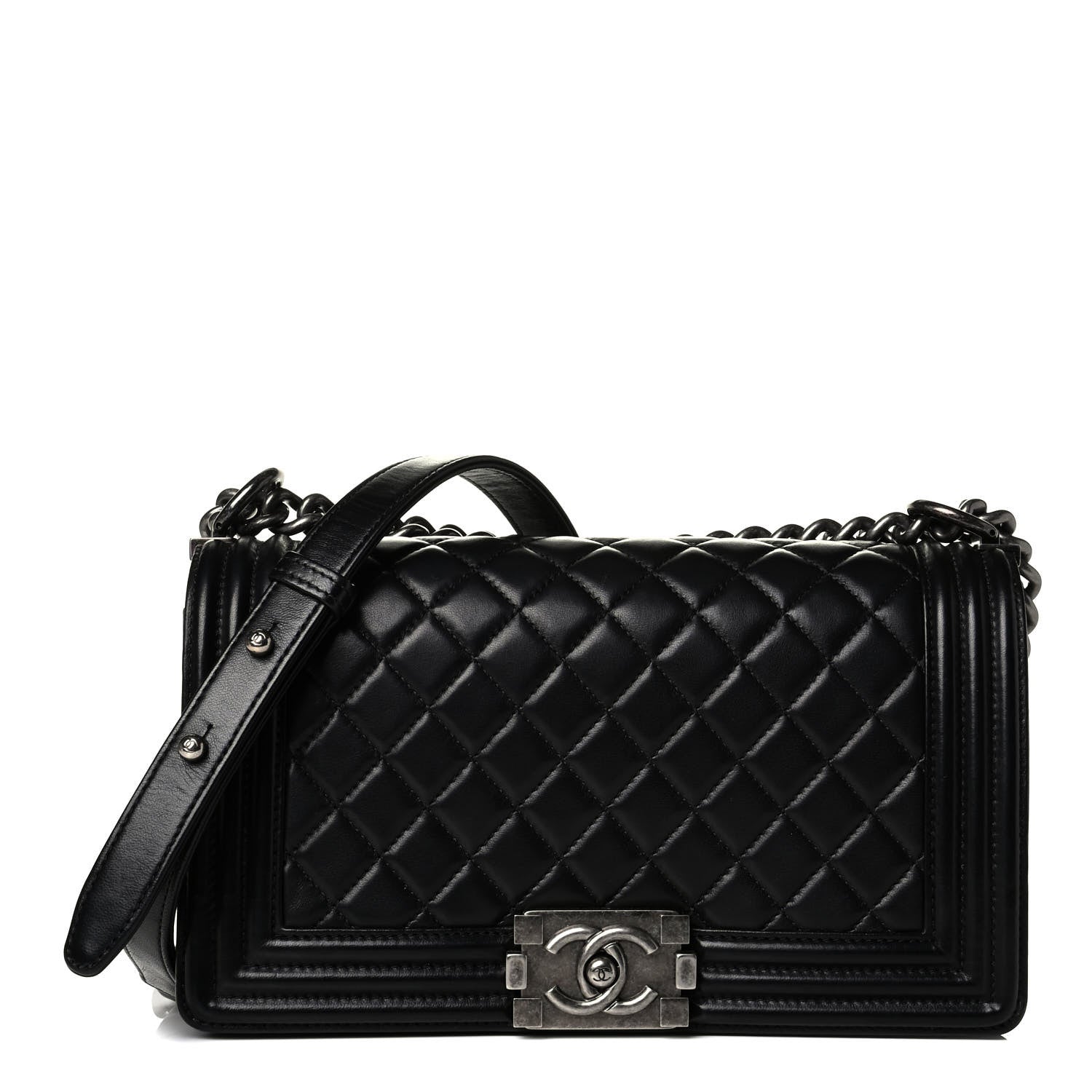 Chanel Calfskin Quilted Medium Boy Flap Black 1 of 6
