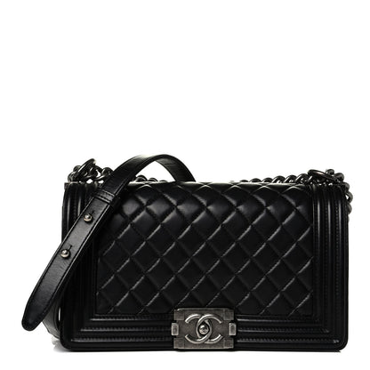 Chanel Calfskin Quilted Medium Boy Flap Black 1 of 6