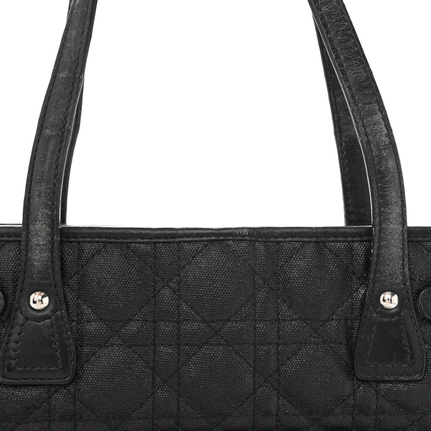Coated Canvas Cannage Small Panarea Tote Black