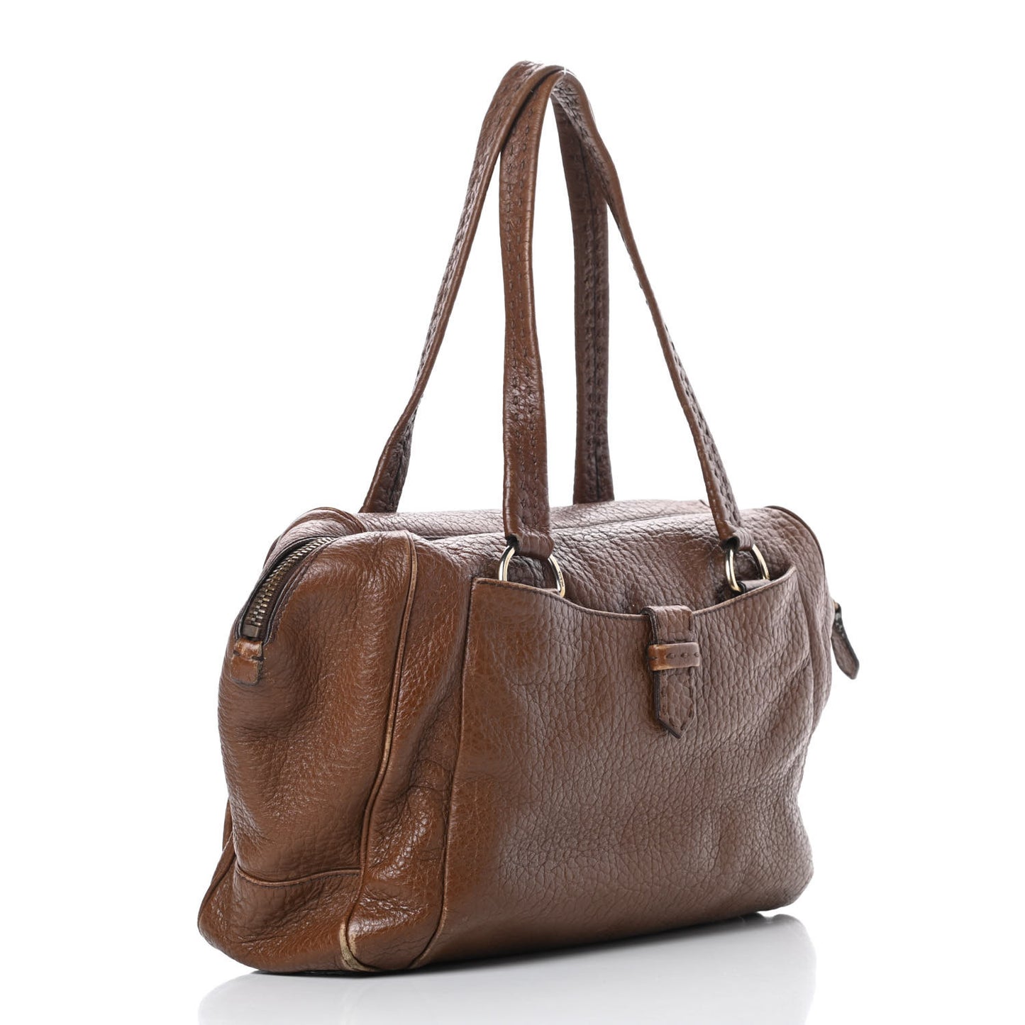 Vitello Daino Pocket Shoulder Bag Bruciato