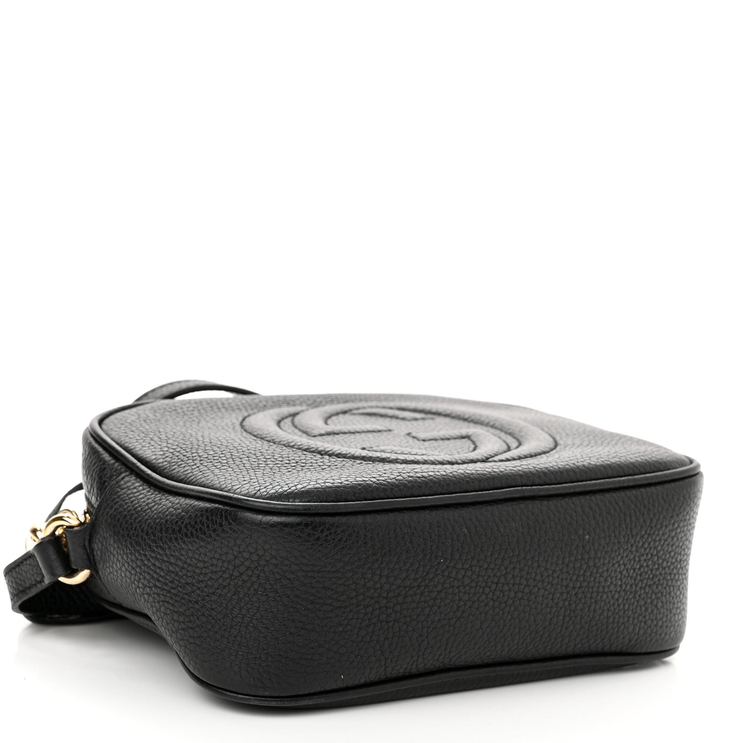 Pebbled Calfskin Small Soho Disco Bag Black