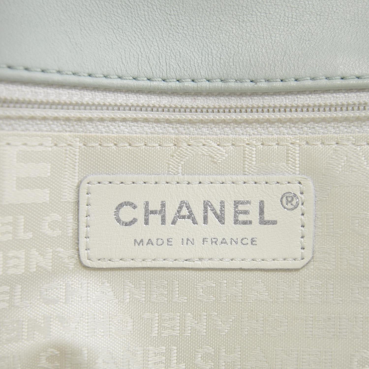 Chanel Patent Stitched Diagonal Flap Bag Light Green 7 of 9