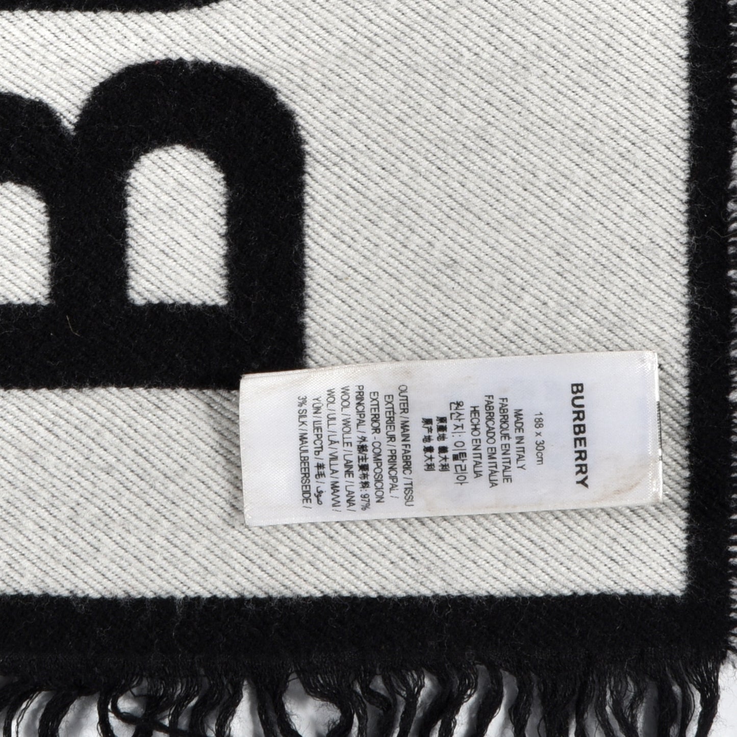 Wool Silk Kingdom Logo Football Scarf Black