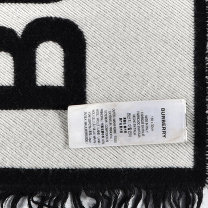 Burberry Wool Silk Kingdom Logo Football Scarf Black 5 of 6