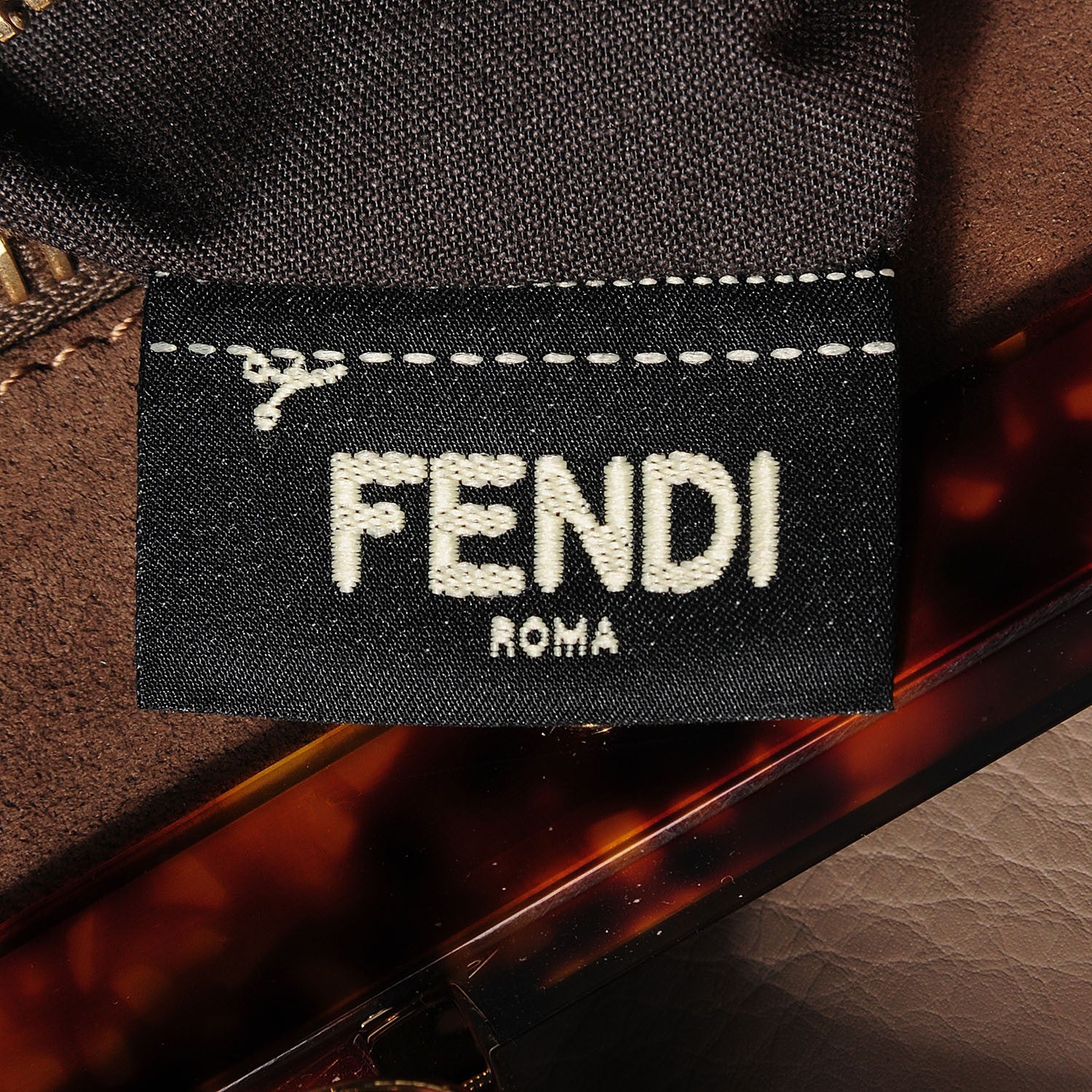 Fendi Vitello Seta Plexiglass Tortoise Medium Peekaboo Iconic Satchel Tortora 9 of 10