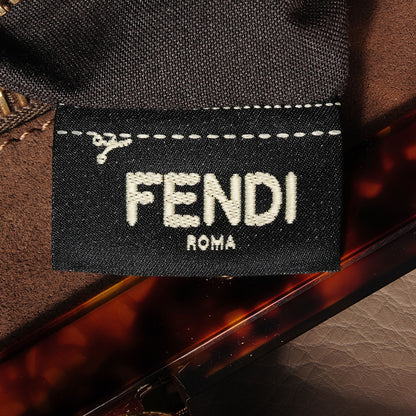 Fendi Vitello Seta Plexiglass Tortoise Medium Peekaboo Iconic Satchel Tortora 9 of 10