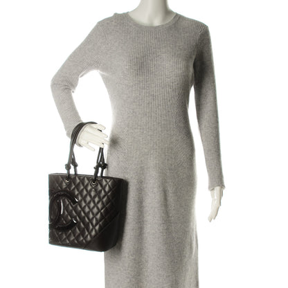 Chanel Calfskin Quilted Medium Cambon Tote Brown 2 of 12